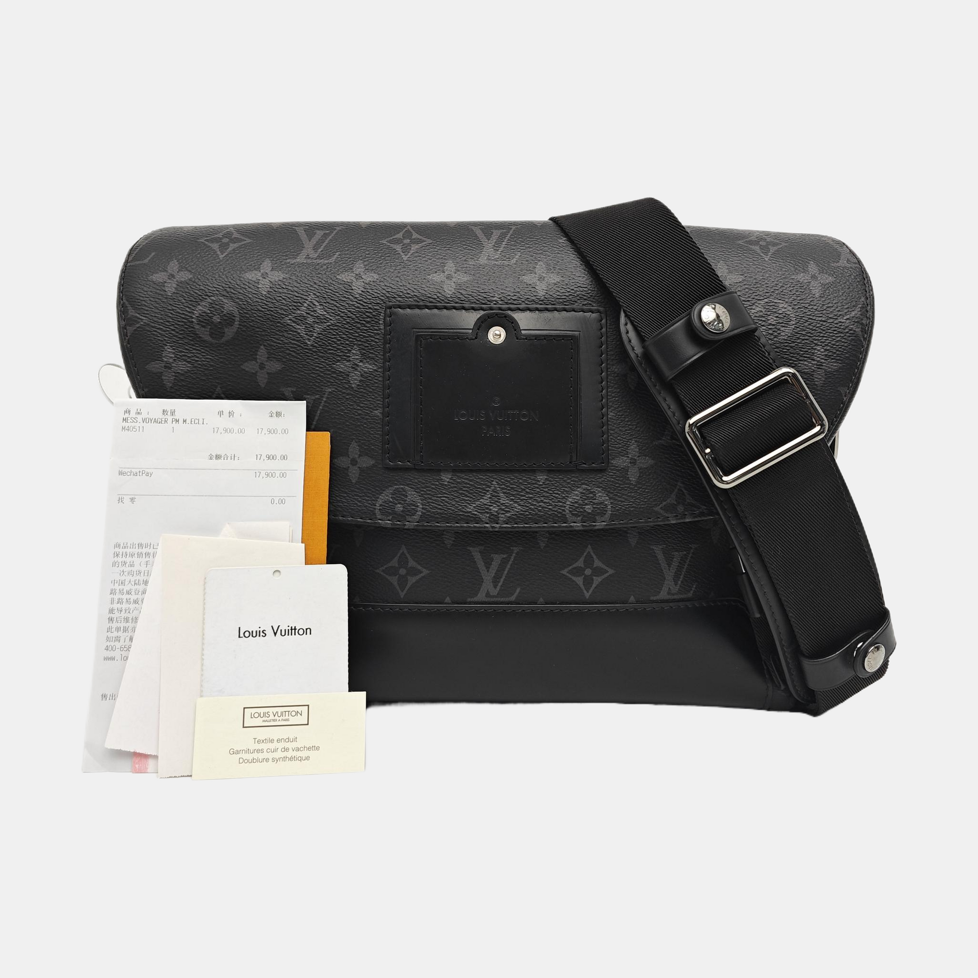 VOYAGER PM Monogram Coated Canvas Black