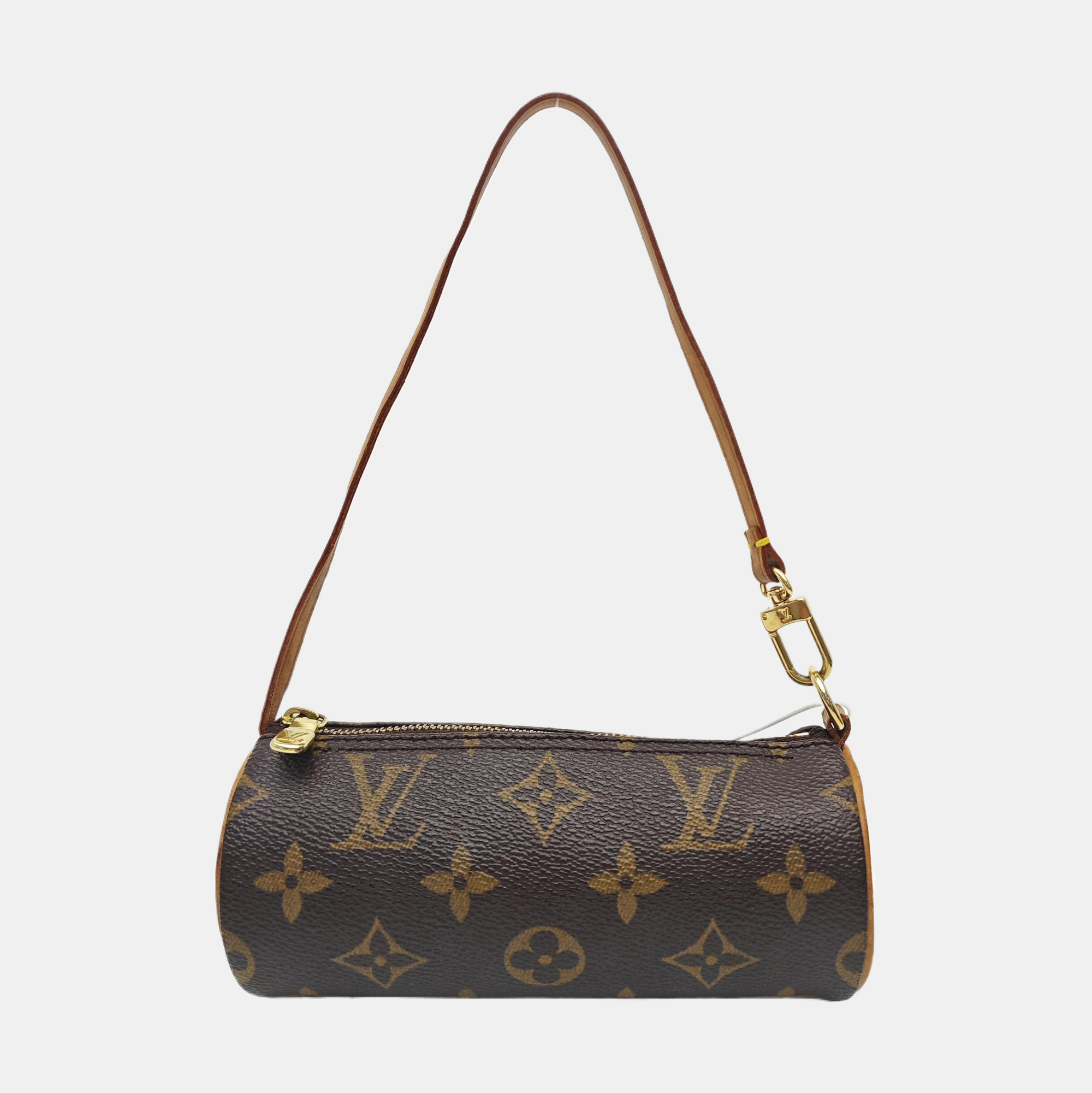 PAPILLON Mini Monogram Coated Canvas Brown