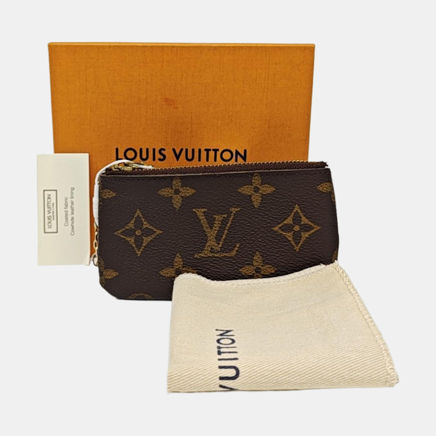 Monogram Coated Canvas Key Pouch Brown