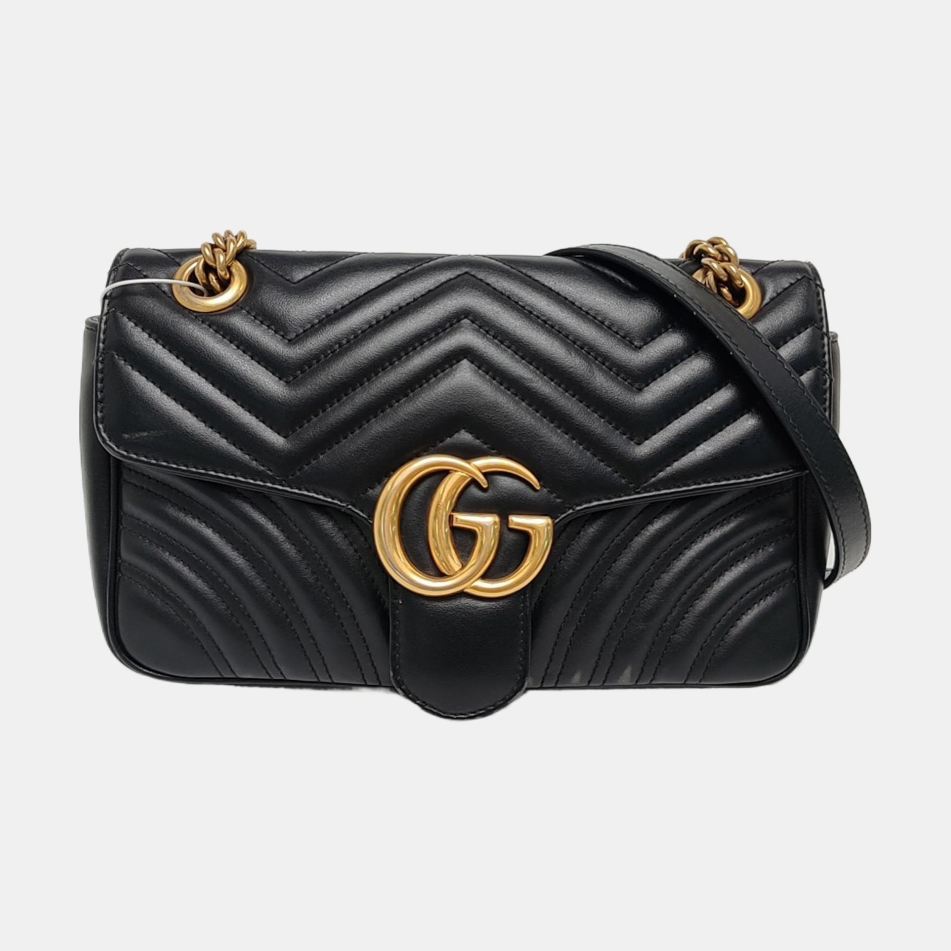 GG Marmont Medium Quilted Calfskin Black