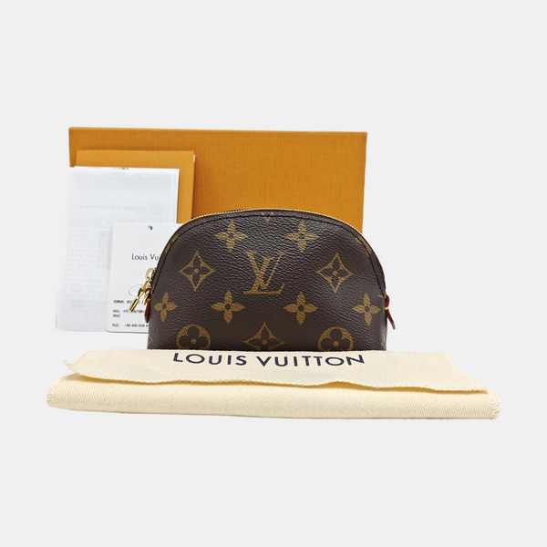 COSMETIC Monogram Coated Canvas Brown