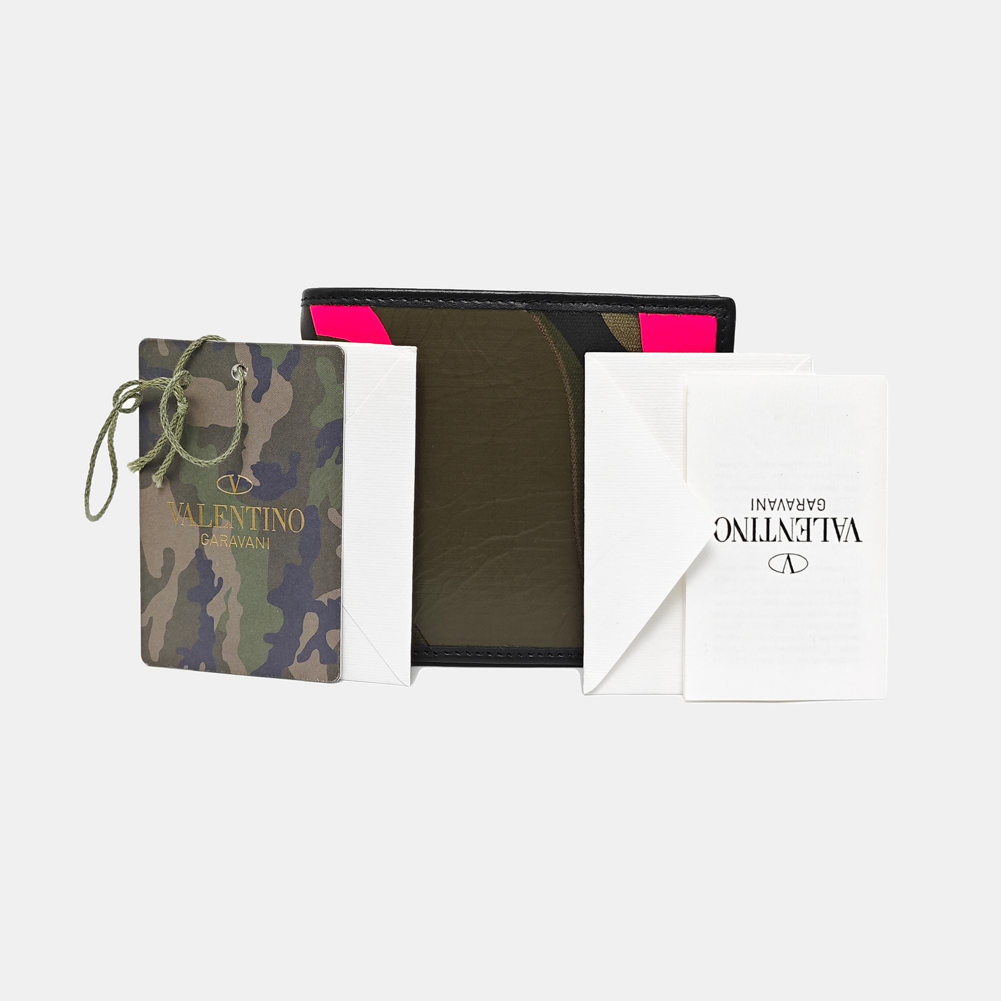 Coated Canvas Card Holder Green