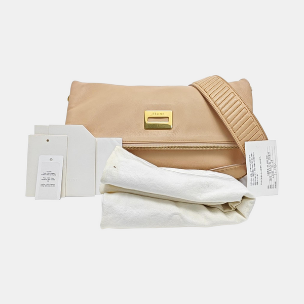 Calfskin Shoulder Bag Beige