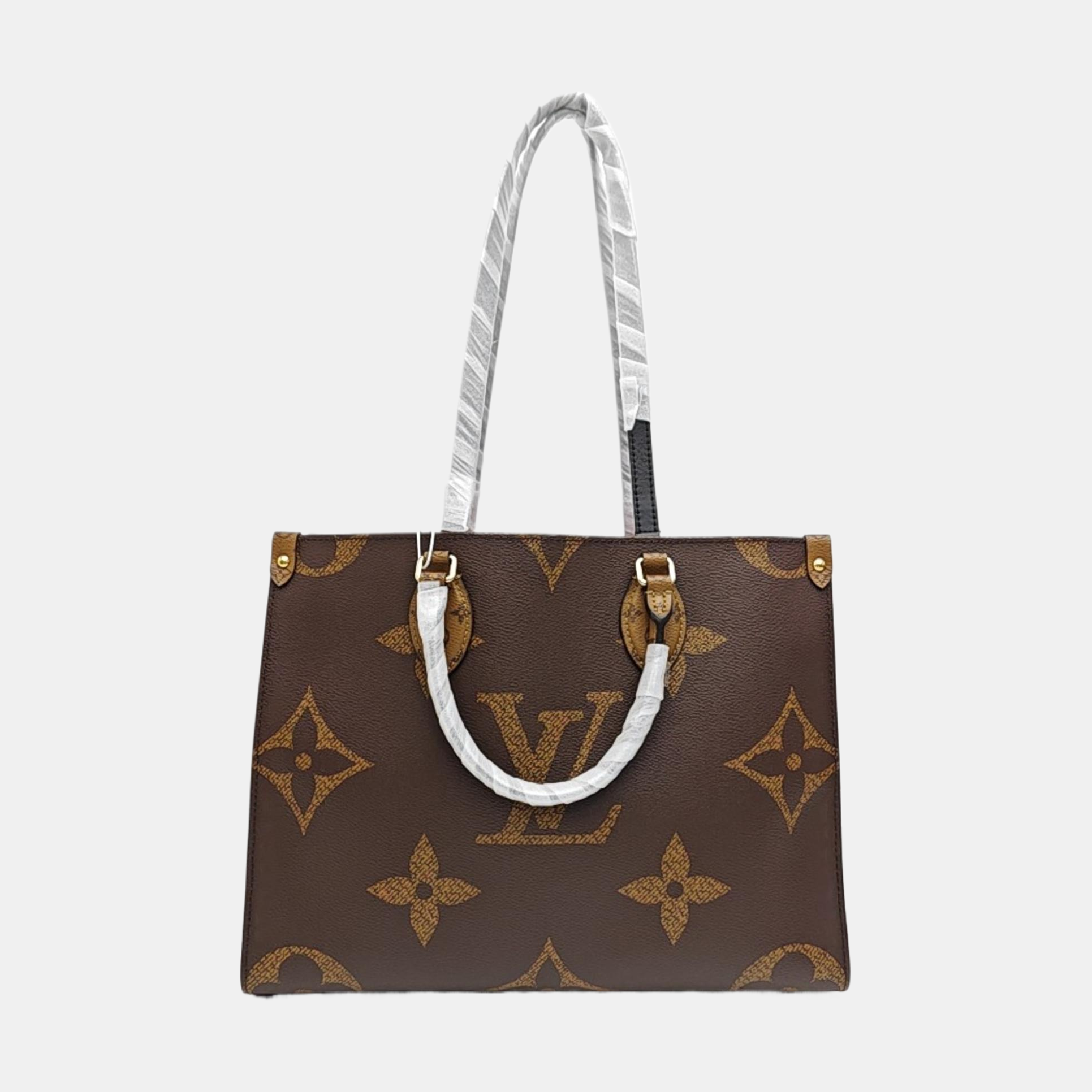 ONTHEGO MM Monogram Coated Canvas Brown