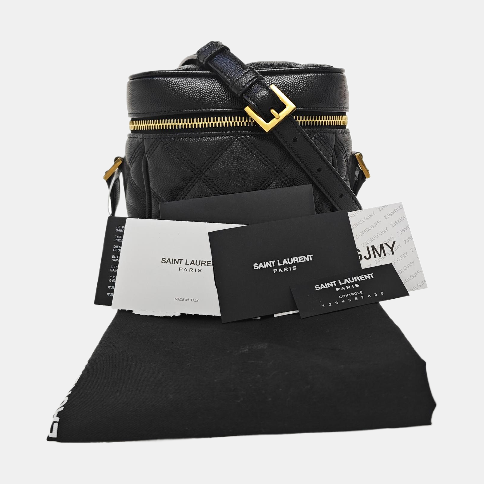 80'S VANITY Quilted Calfskin Black