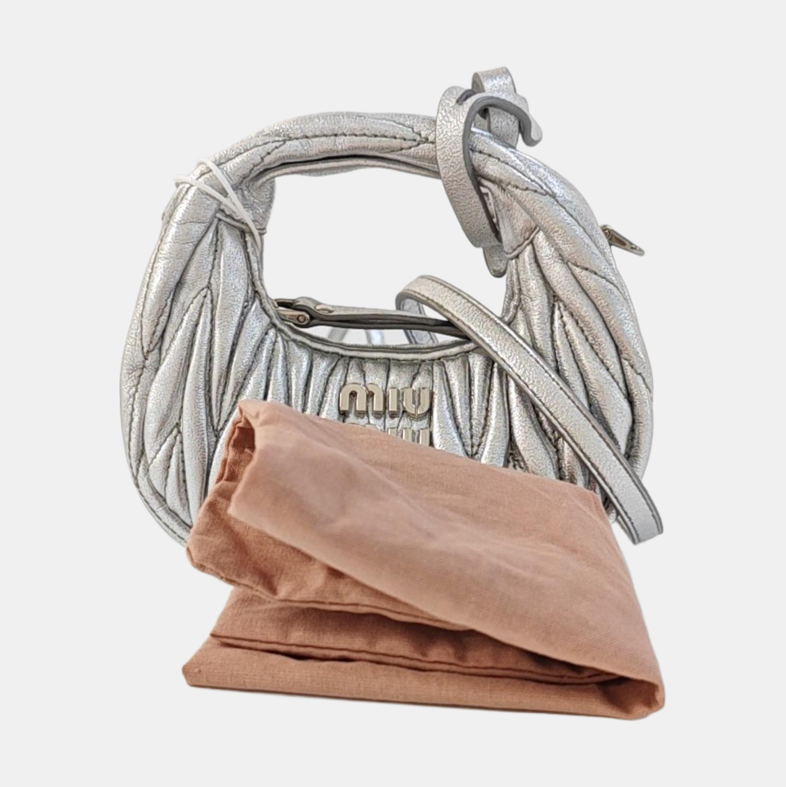 Wander Matelassé Super Mini Quilted Lambskin Silver