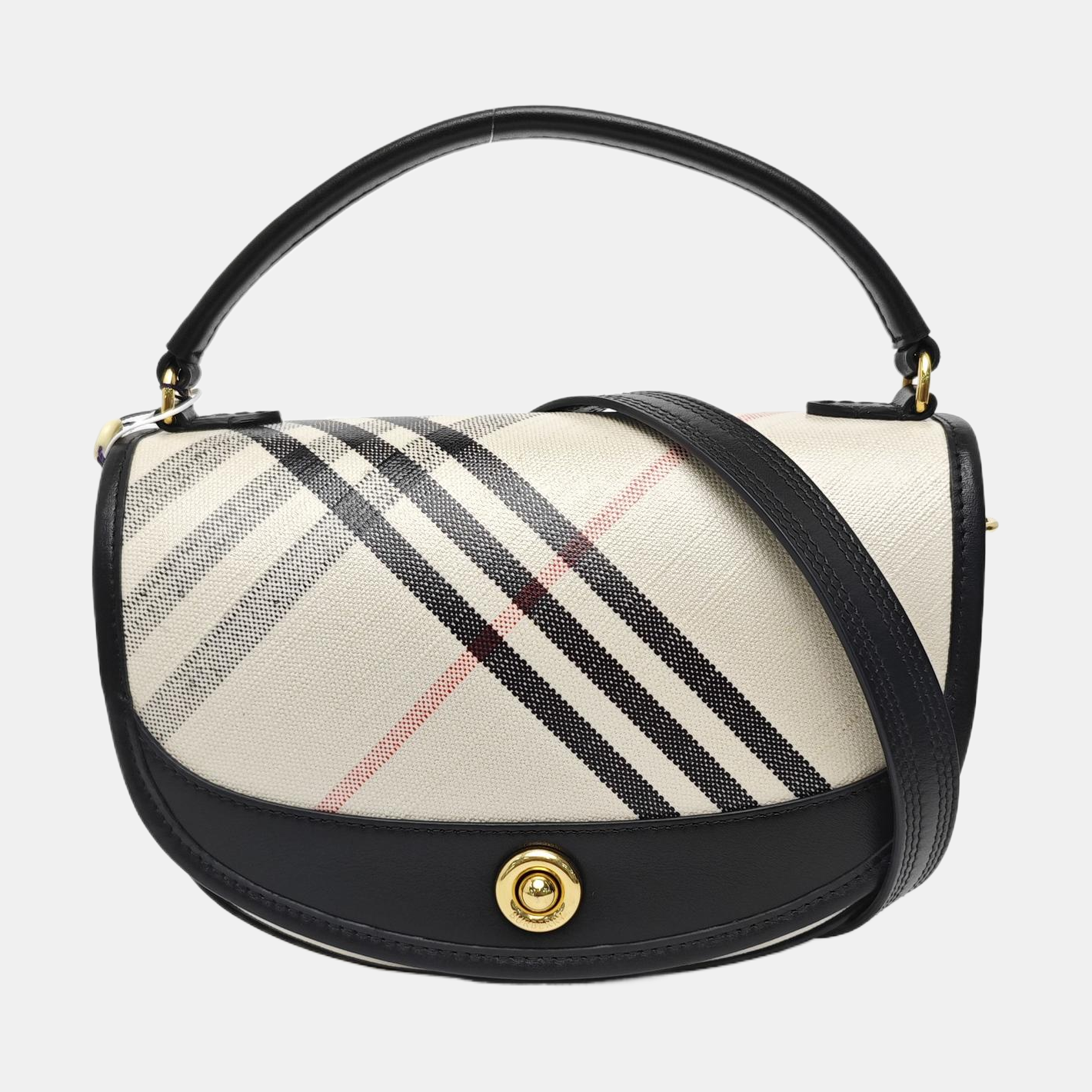 Coated Canvas Shoulder Bag Beige