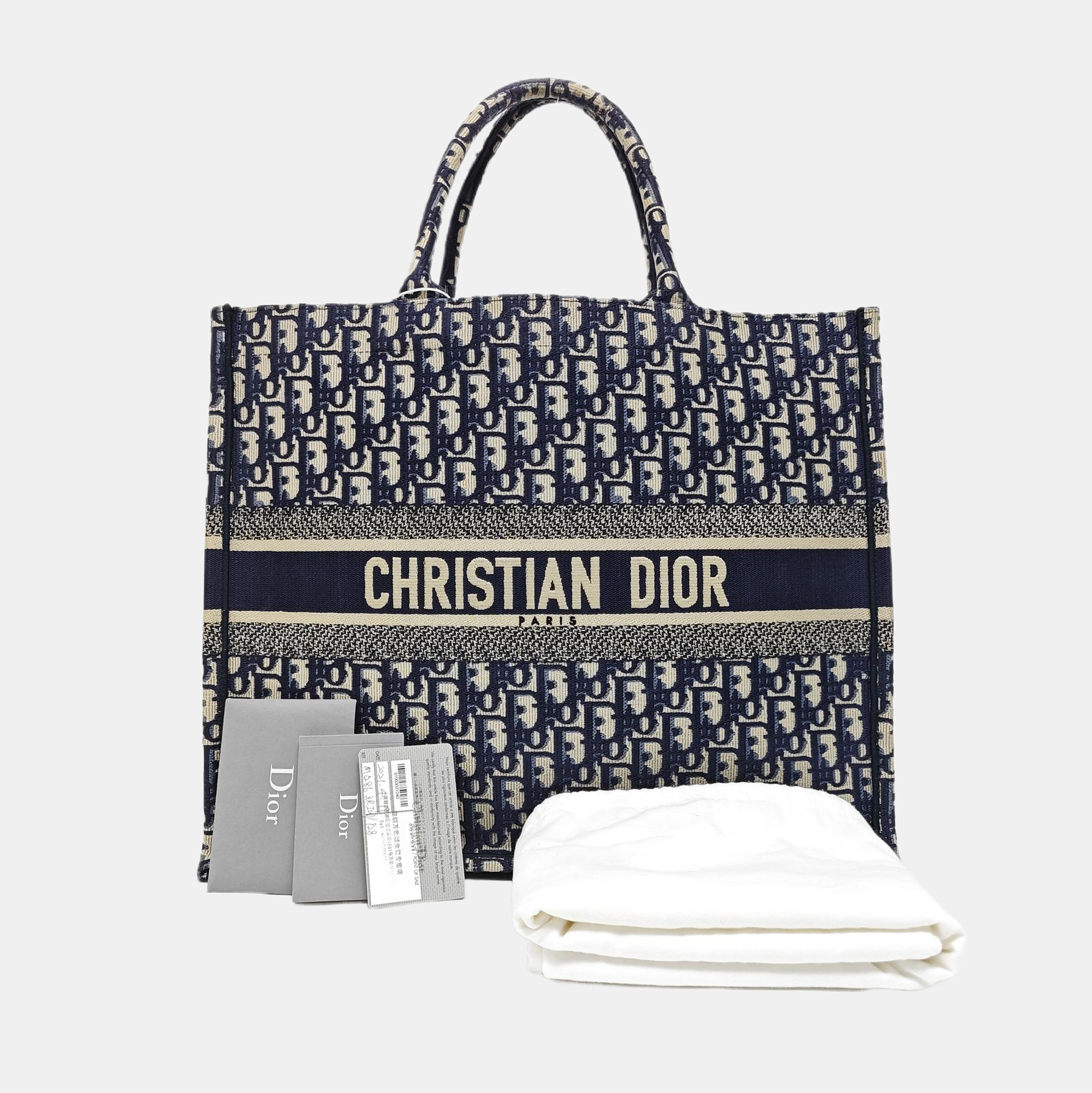 Book Tote Large Oblique Canvas Blue