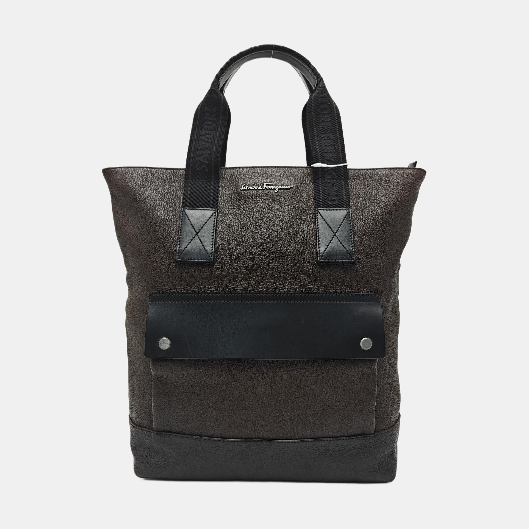 Calfskin Top Handle Bag Brown
