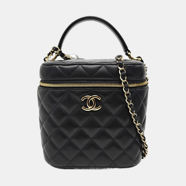 VANITY CASE Small Quilted Lambskin Black