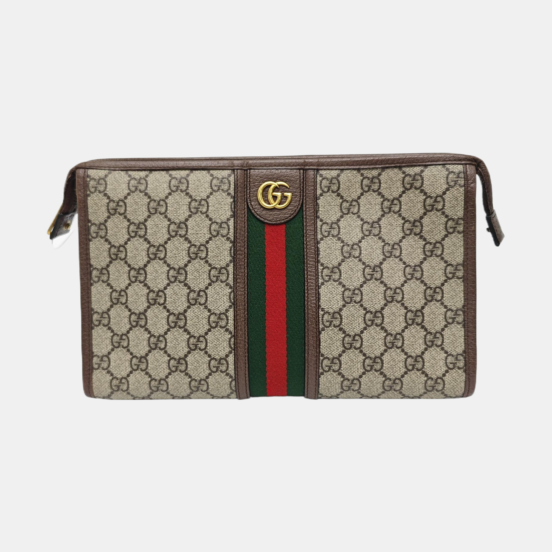 Ophidia Small Monogram Coated Canvas Beige