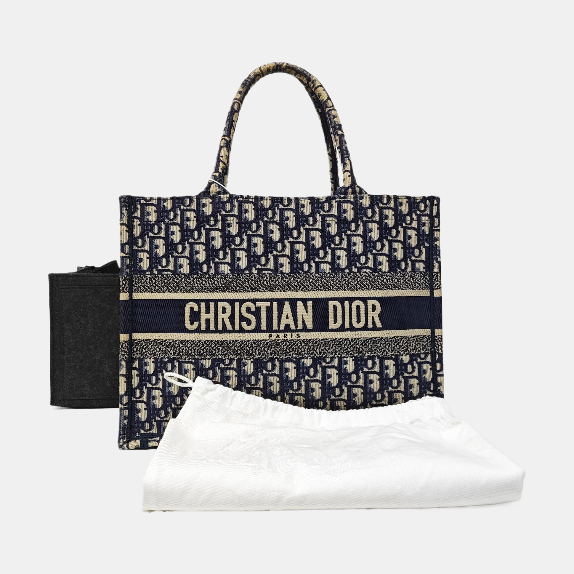 Book Tote Medium Oblique Canvas Blue