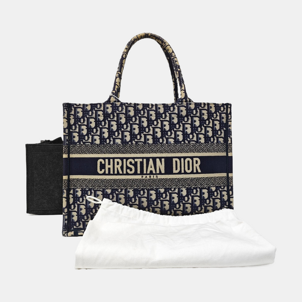 Book Tote Medium Oblique Canvas Blue