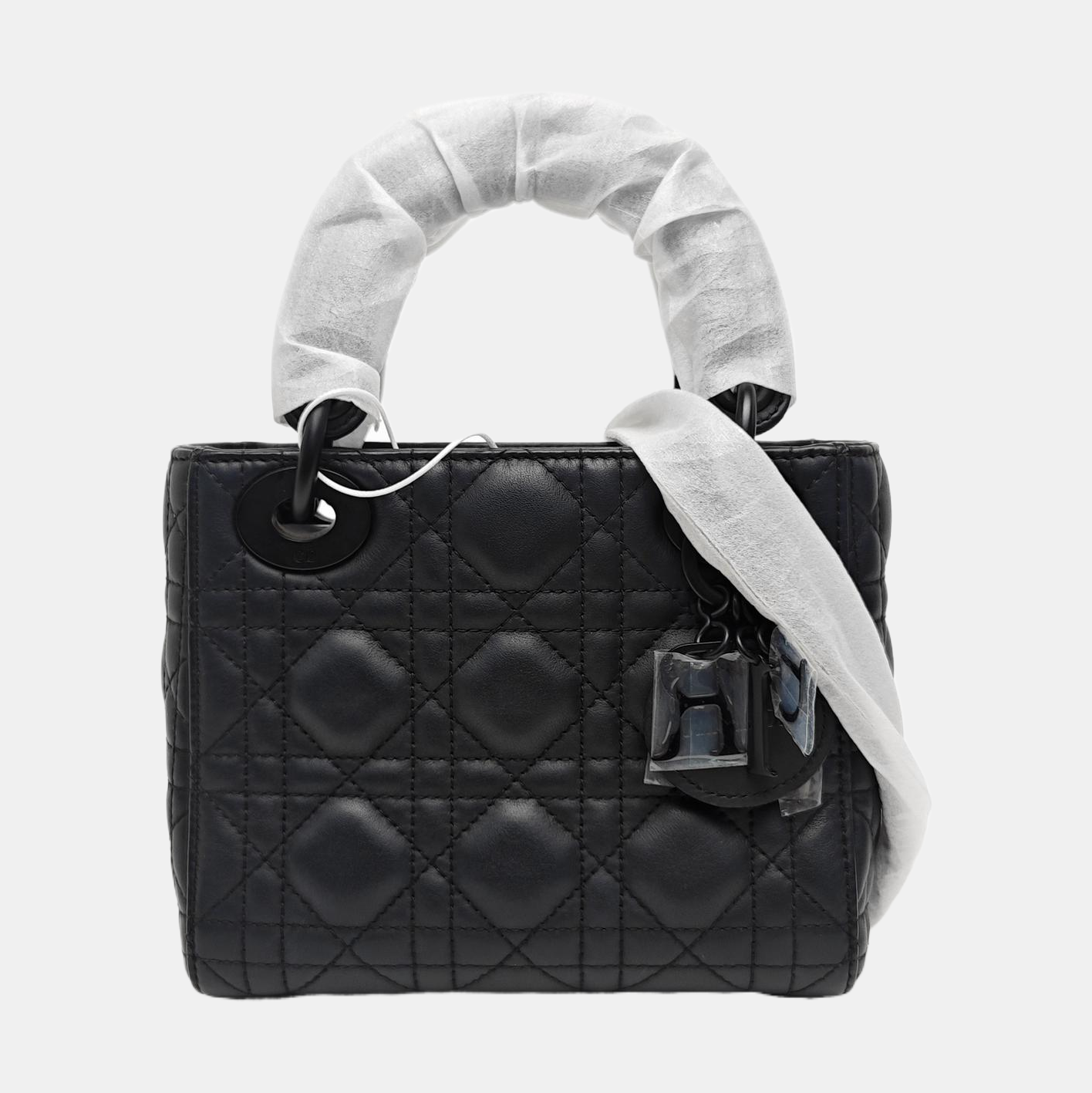 Lady Dior Mini Cannage Calfskin Black