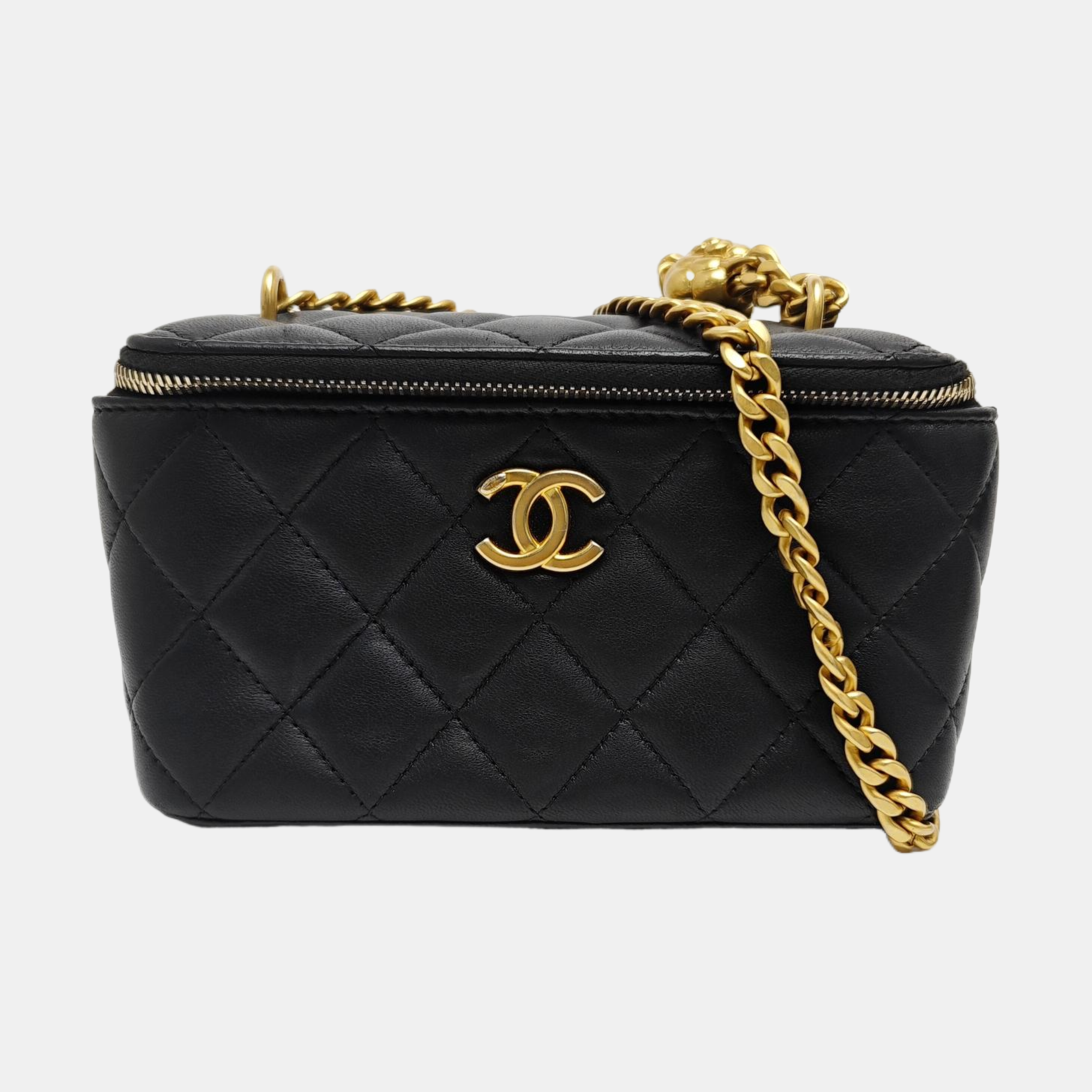 VANITY CASE Small Quilted Lambskin Black