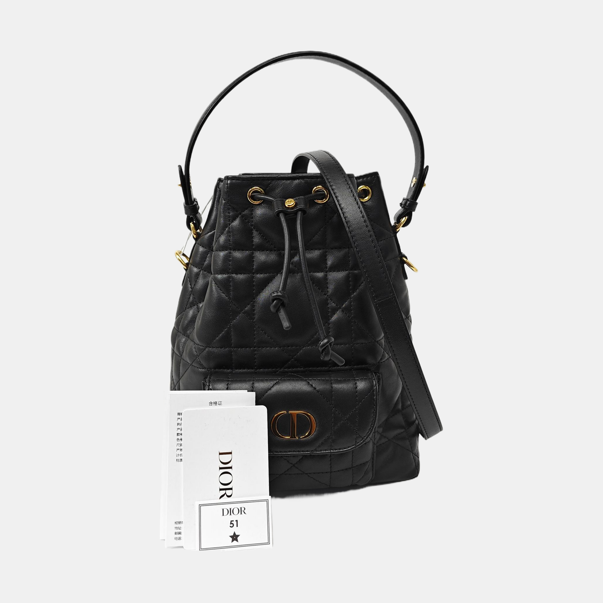 Dior Caro Small Cannage Lambskin Black