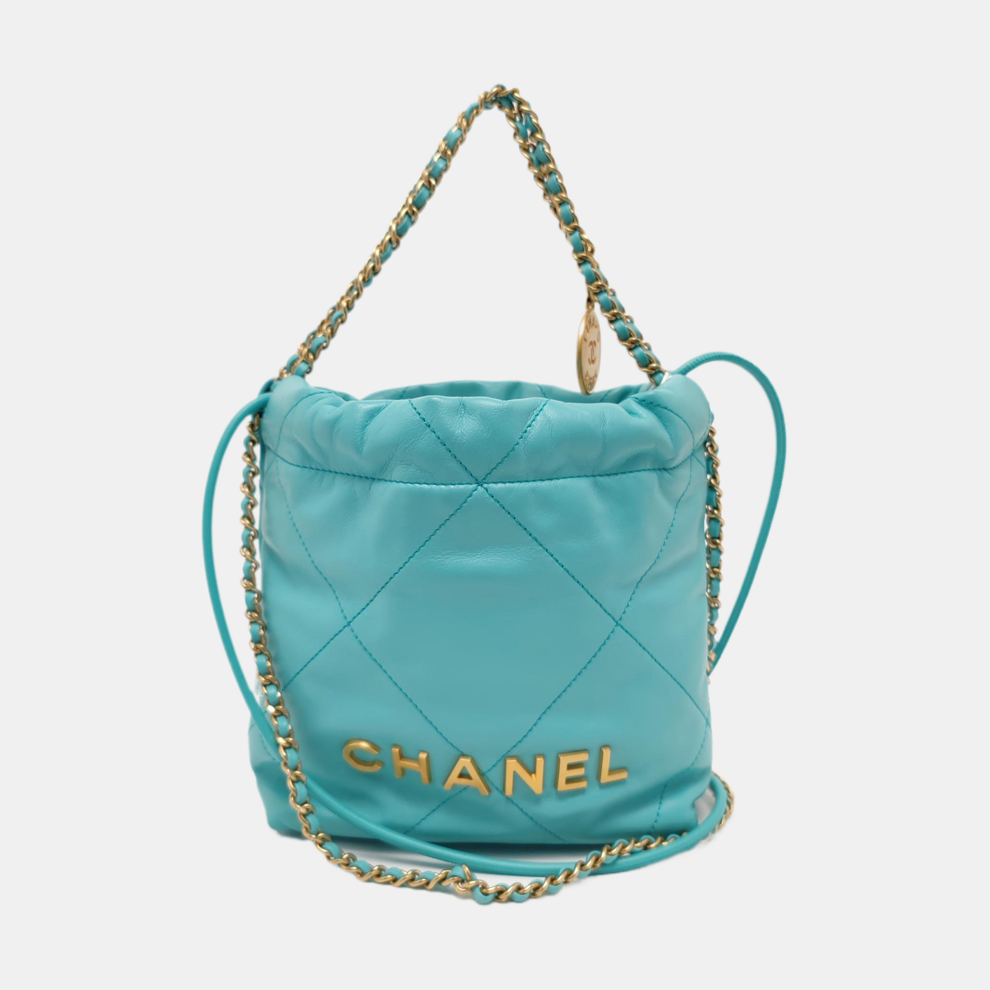 CHANEL 22 Mini Quilted Calfskin Blue