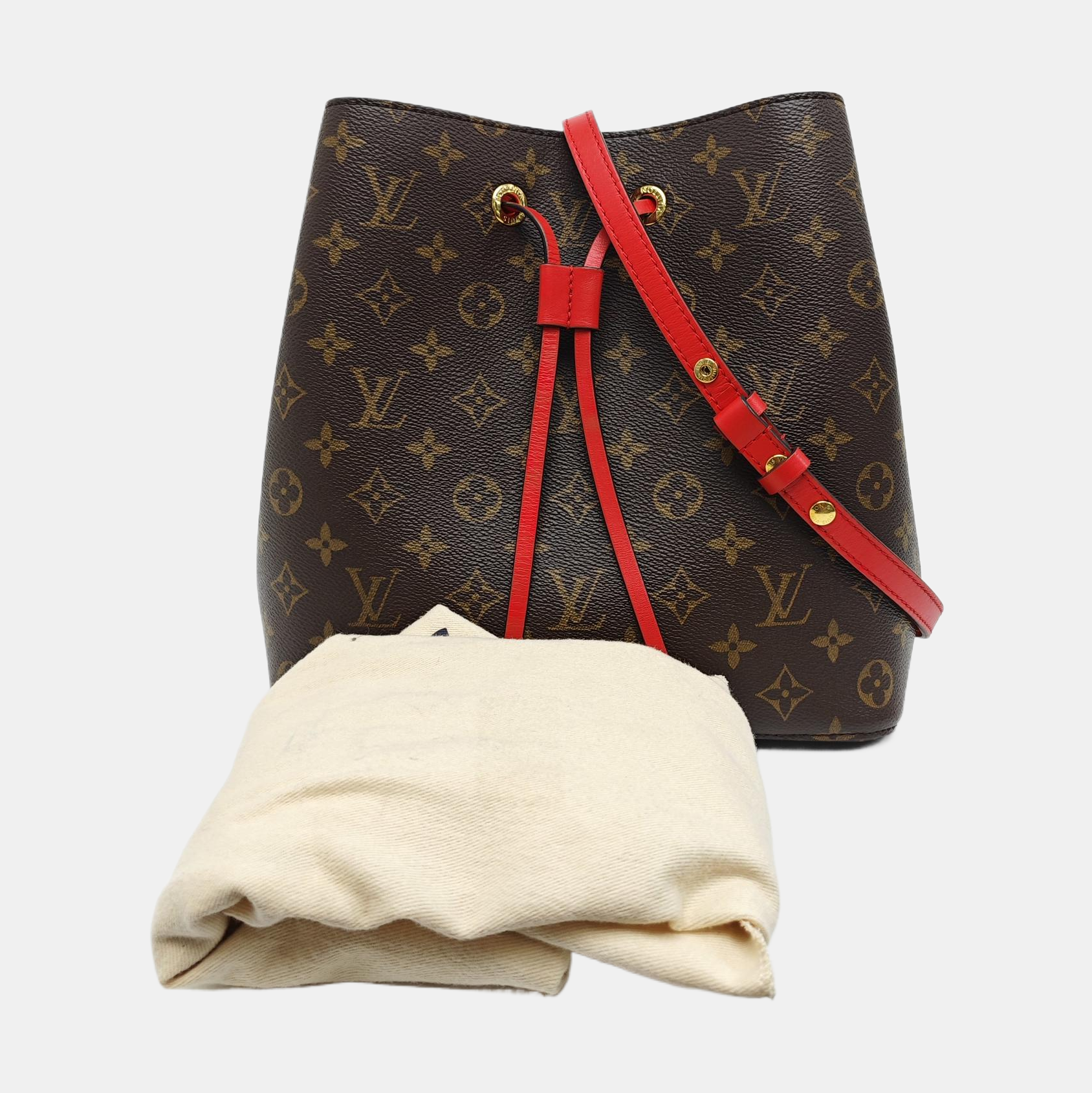 NÉONOÉ MM Monogram Coated Canvas Brown