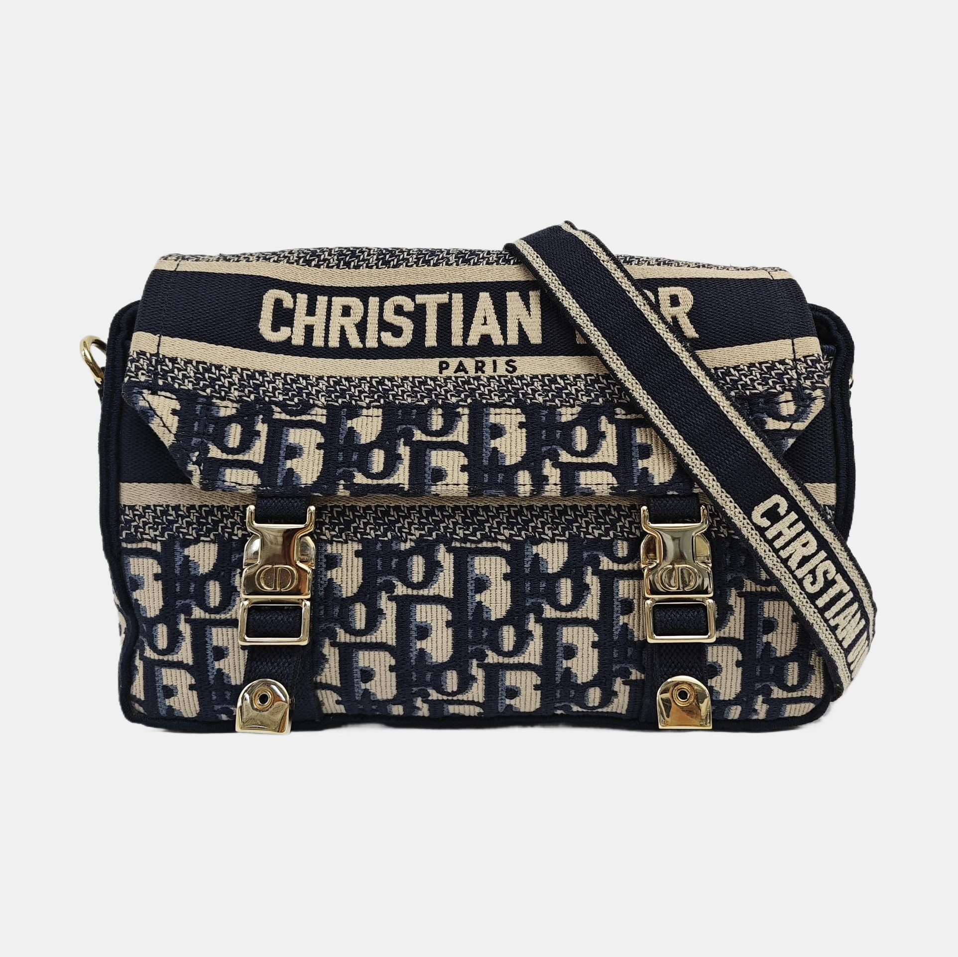 Diorcamp Small Oblique Canvas Blue