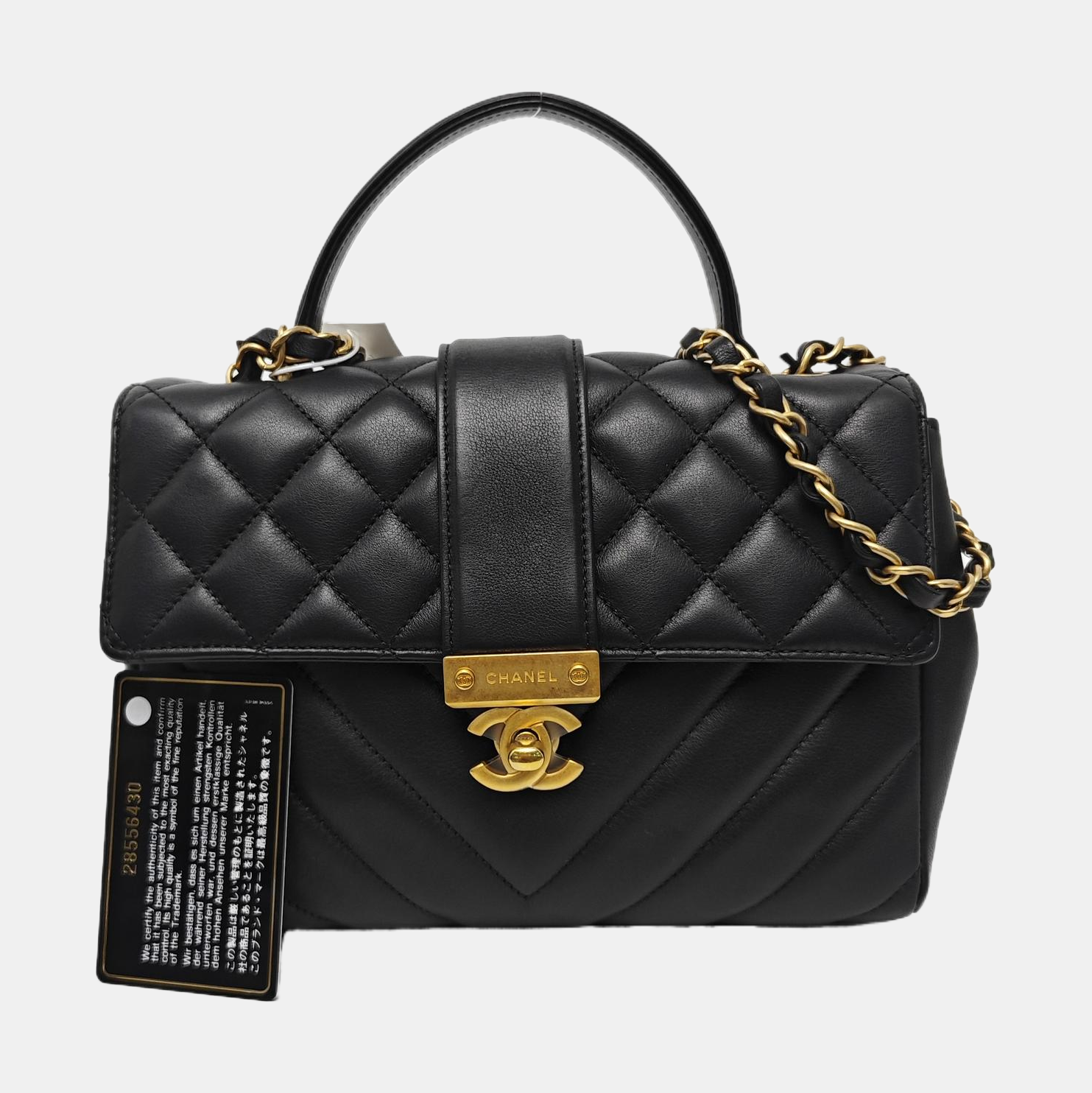 Quilted Calfskin Shoulder Bag Black
