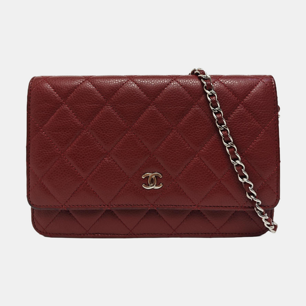 WOC Quilted Grained Calfskin Red