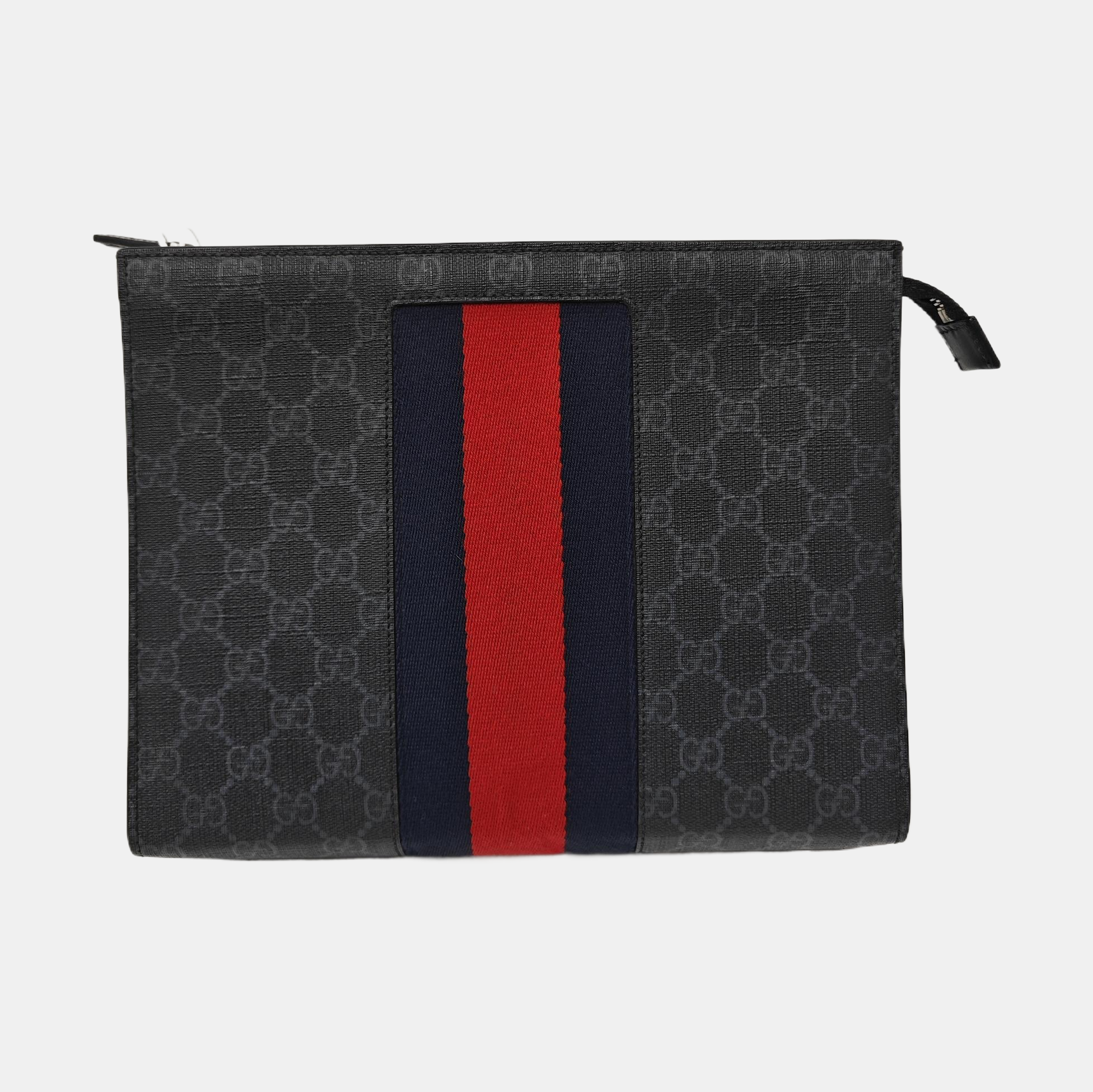 GG Supreme Monogram Coated Canvas Gray