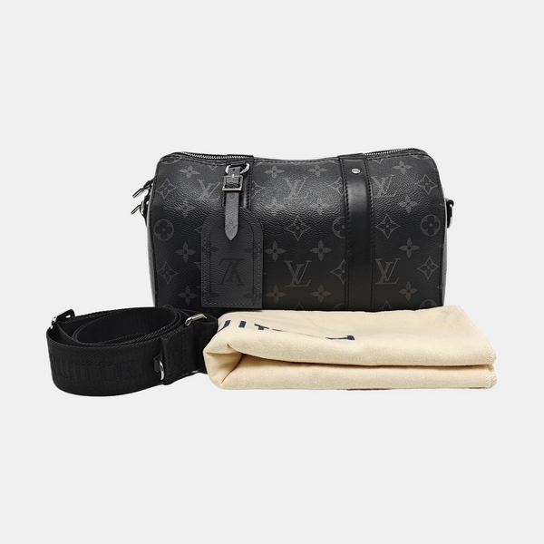 KEEPALL Monogram Coated Canvas Black