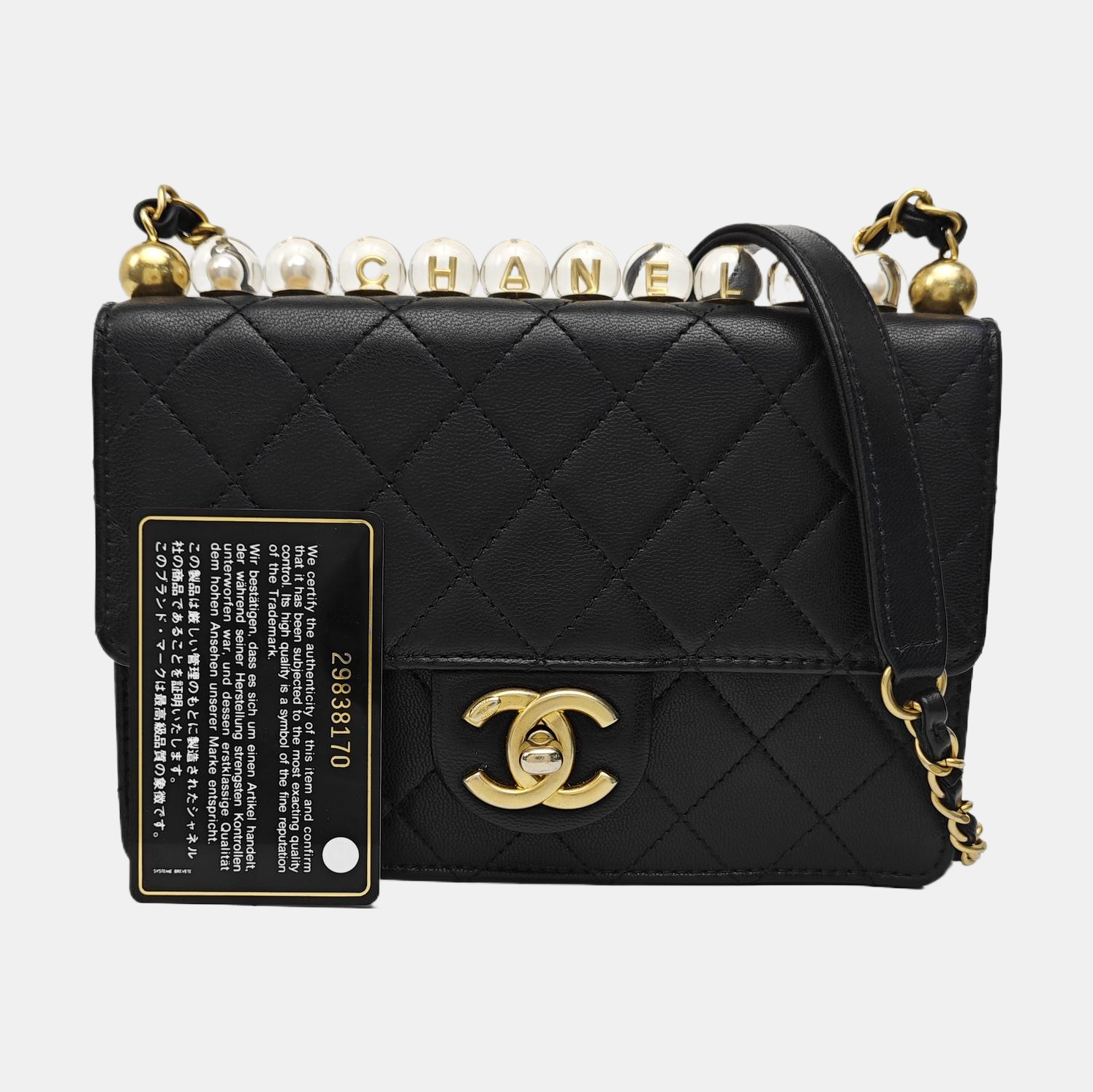 Quilted Lambskin Crossbody Bag Black