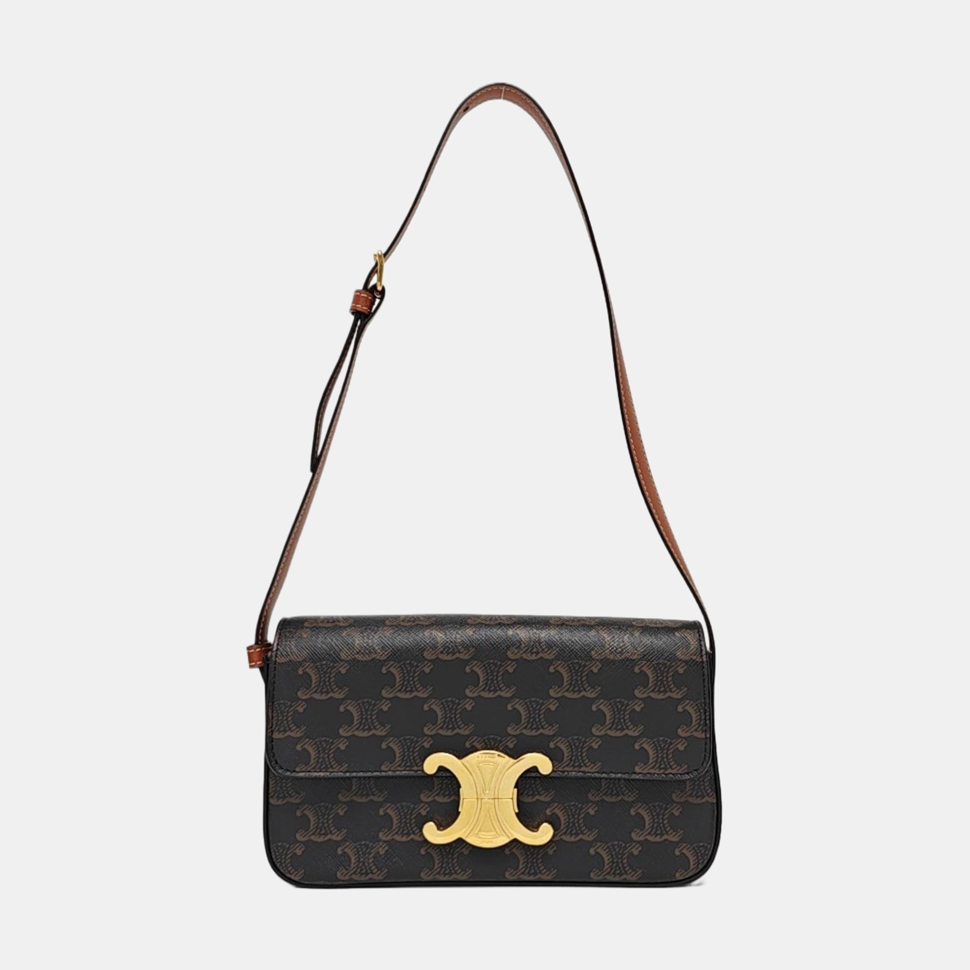 TRIOMPHE Small Coated Canvas Brown