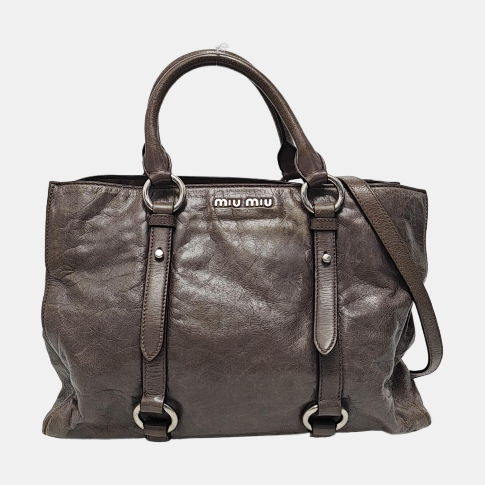 Shoulder Strap Calfskin Gray