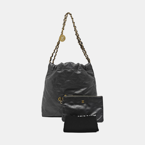 CHANEL 22 Small Quilted Calfskin Gray