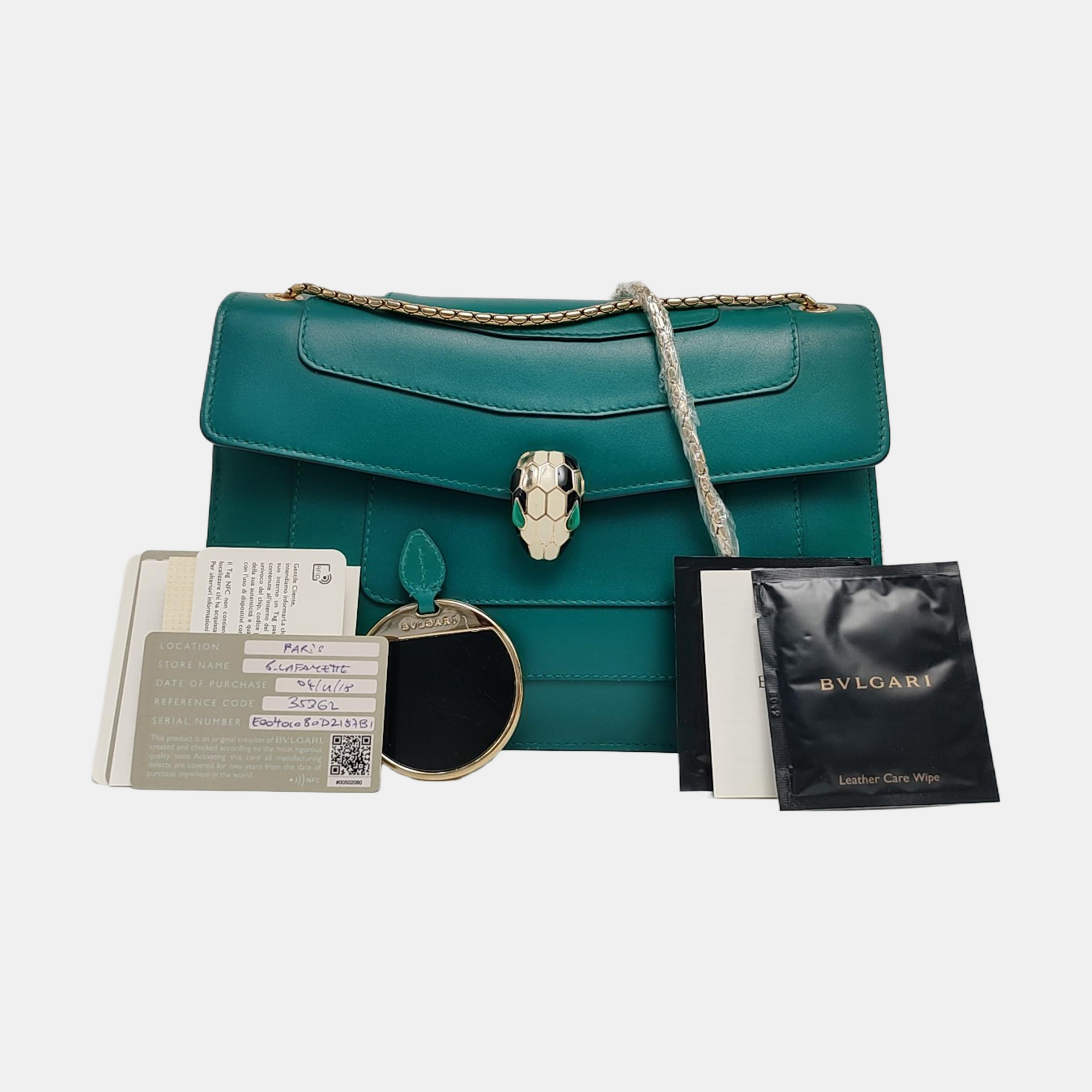 SERPENTI FOREVER Medium Calfskin Green