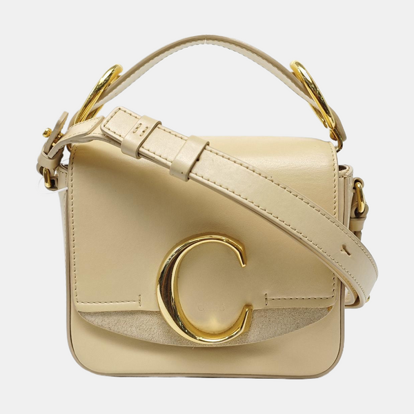 Chloé C Mini Calfskin Beige