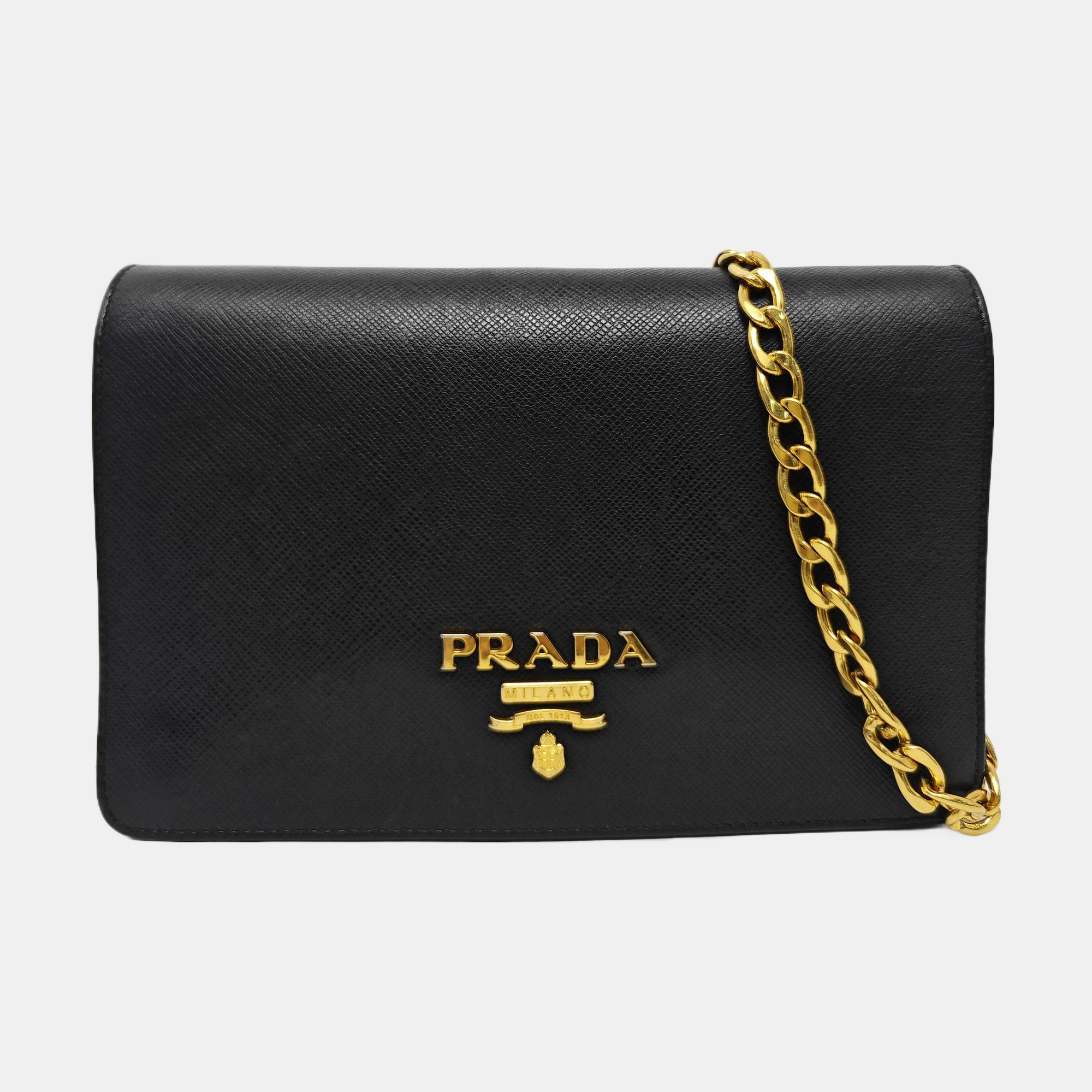 Saffiano Calfskin Shoulder Bag Black