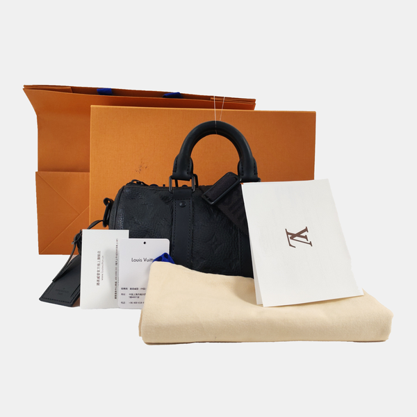 KEEPALL 25 Monogram Calfskin Black
