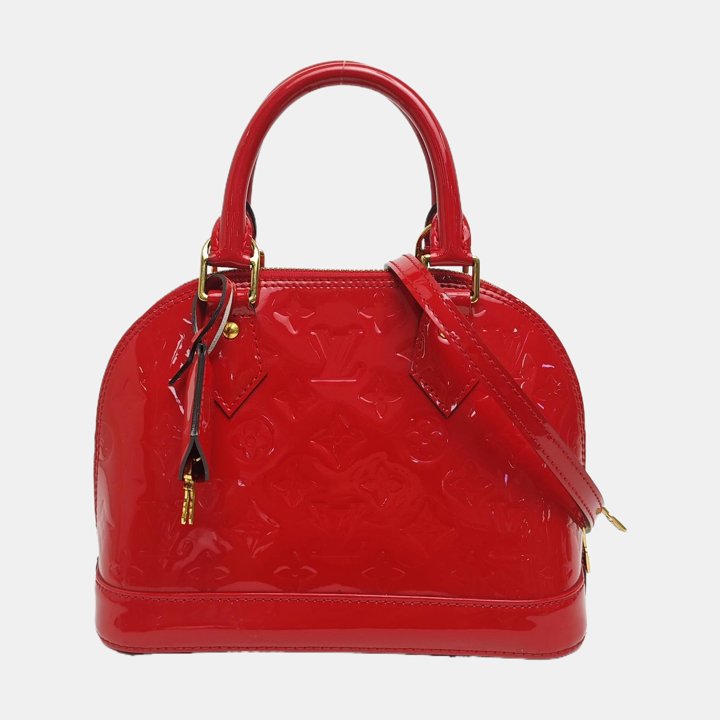 ALMA BB Monogram Patent Leather Red