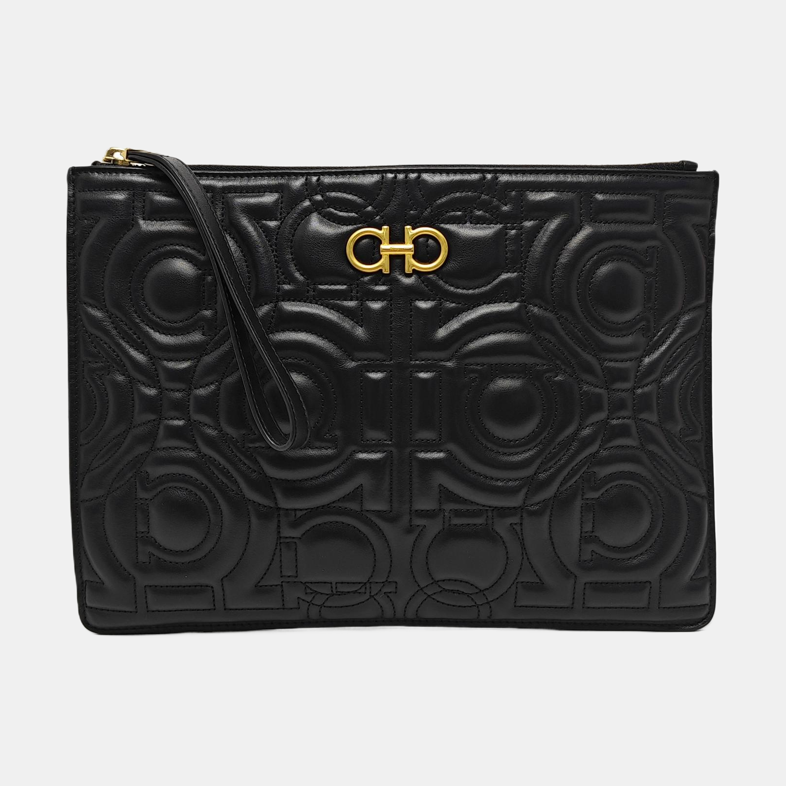 Quilted Calfskin Clutch Black