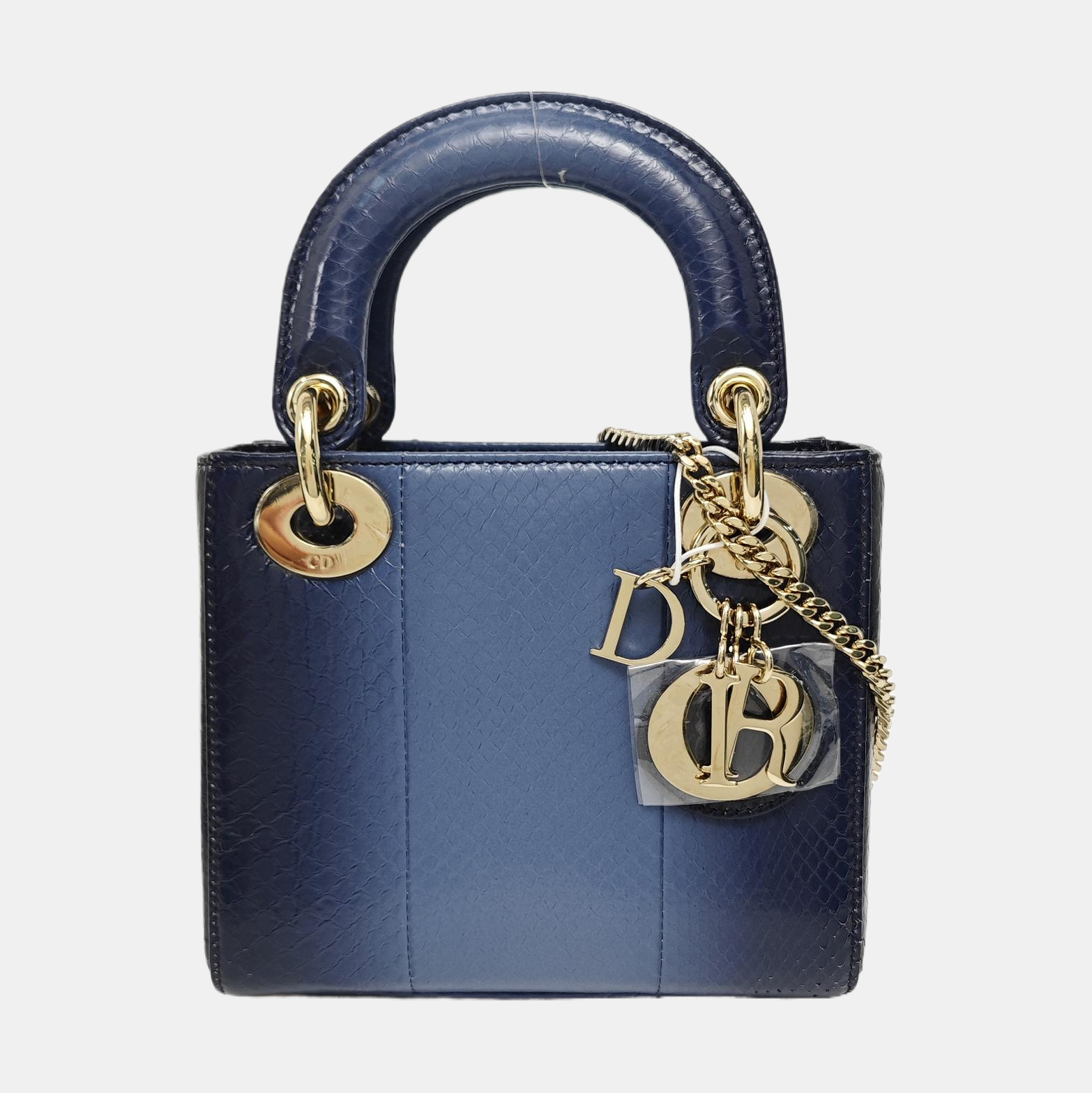 Lady Dior Mini Python Blue