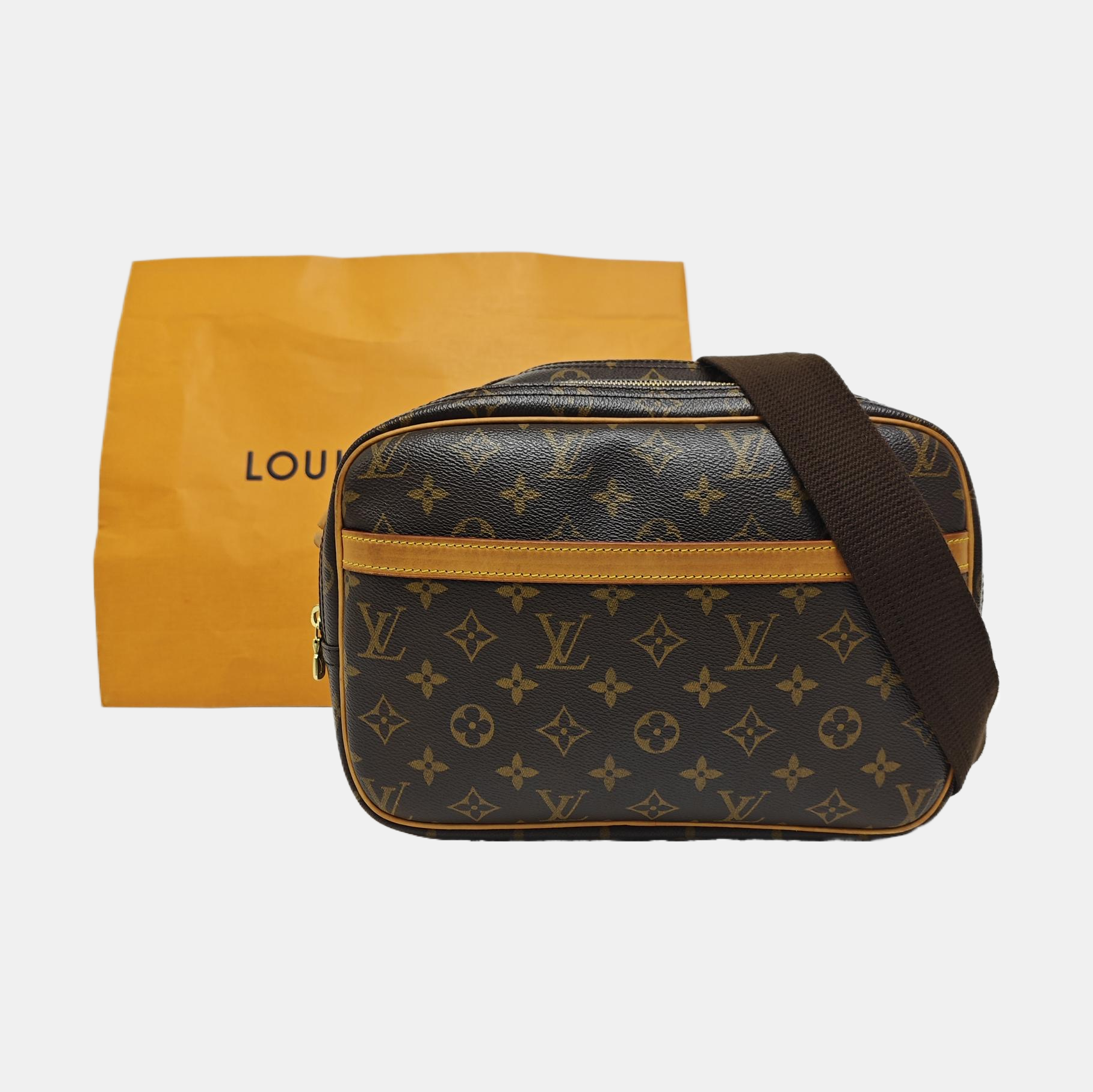 REPORTER Monogram Coated Canvas Brown