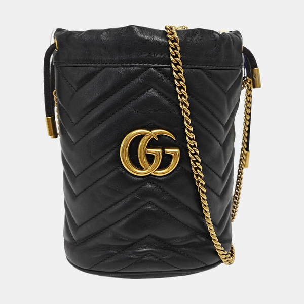 GG Marmont Mini Quilted Calfskin Black