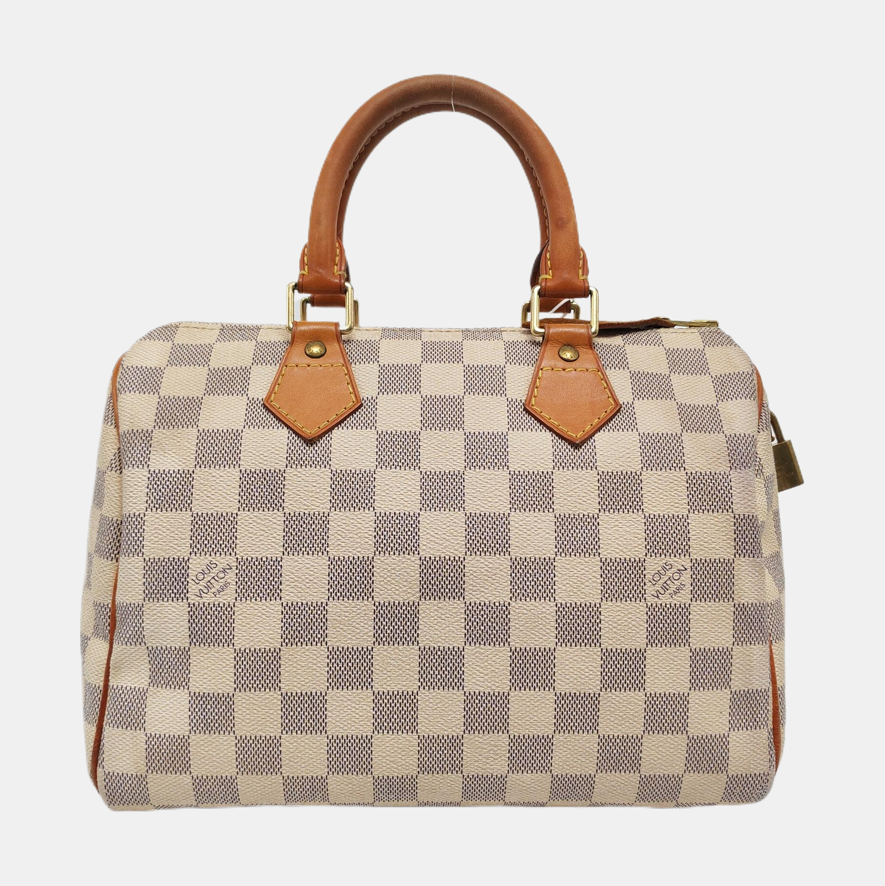 SPEEDY 25 Damier Azur Coated Canvas White