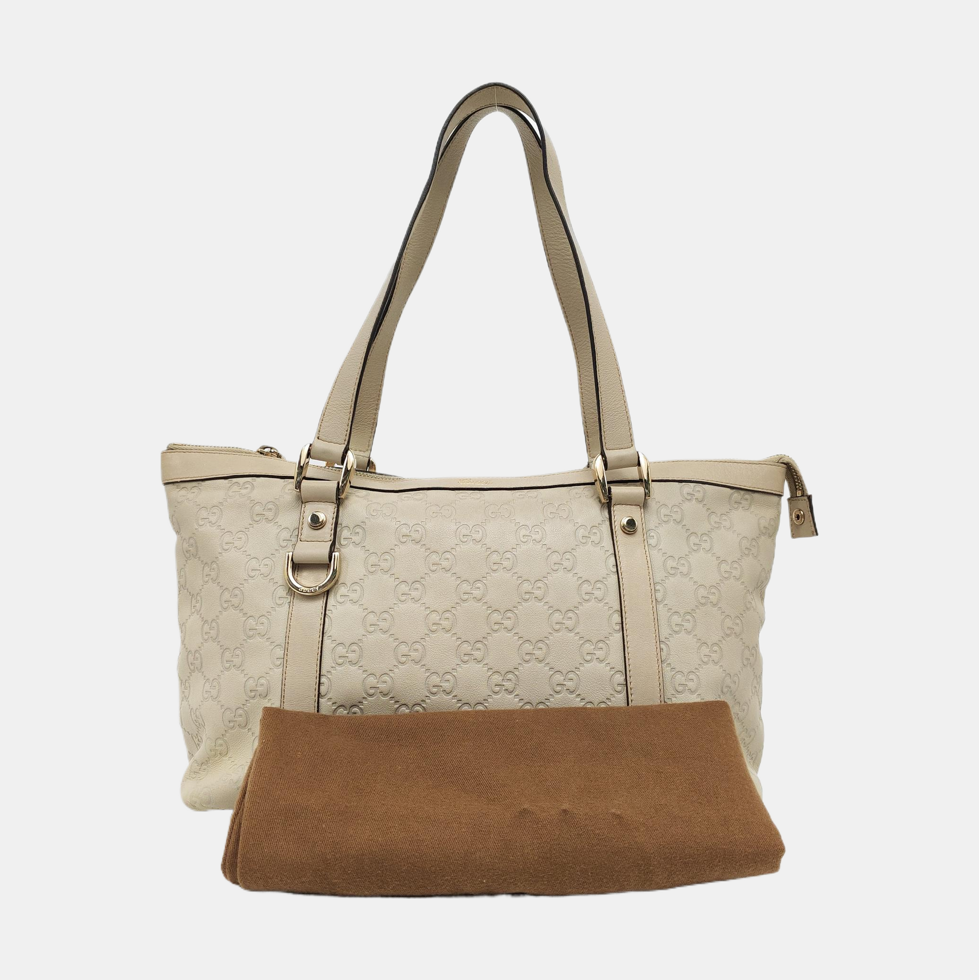 Abbey Monogram Calfskin White