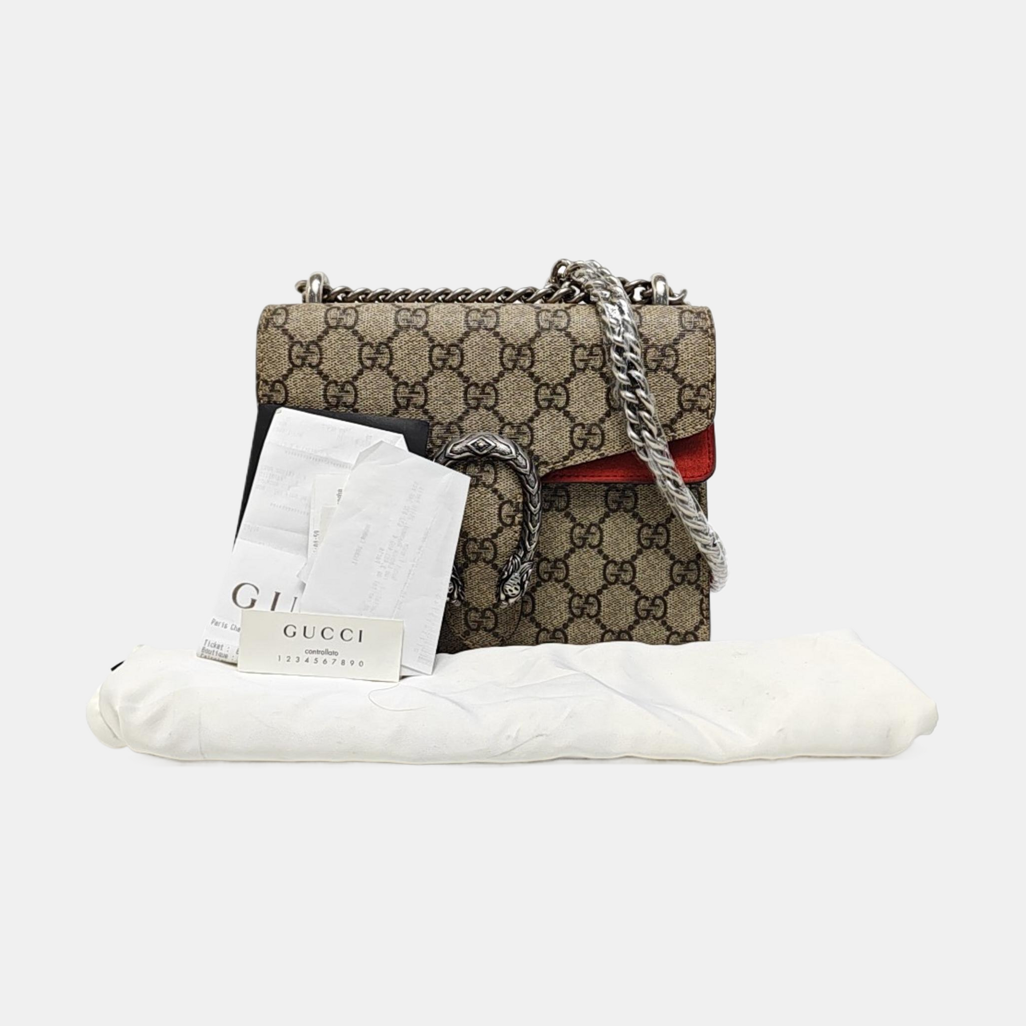 Dionysus Mini Monogram Coated Canvas Beige