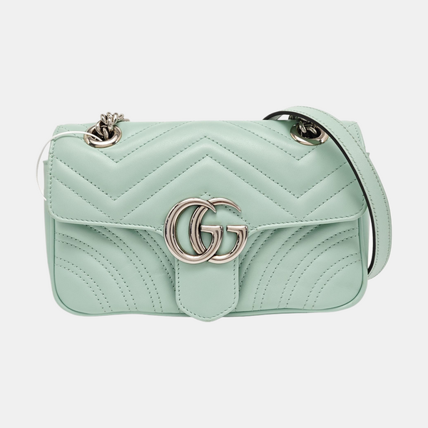 GG Marmont Small Quilted Calfskin Green