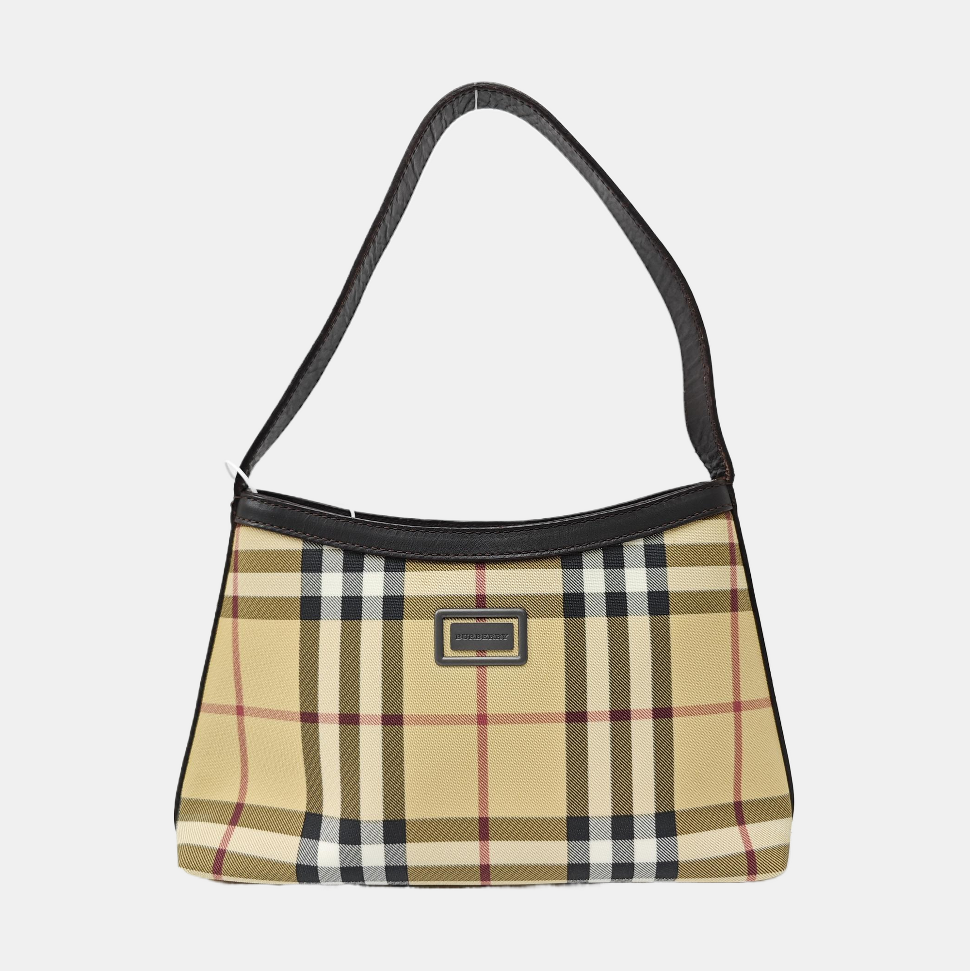 Coated Canvas Top Handle Bag Beige