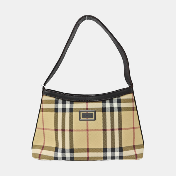 Coated Canvas Top Handle Bag Beige