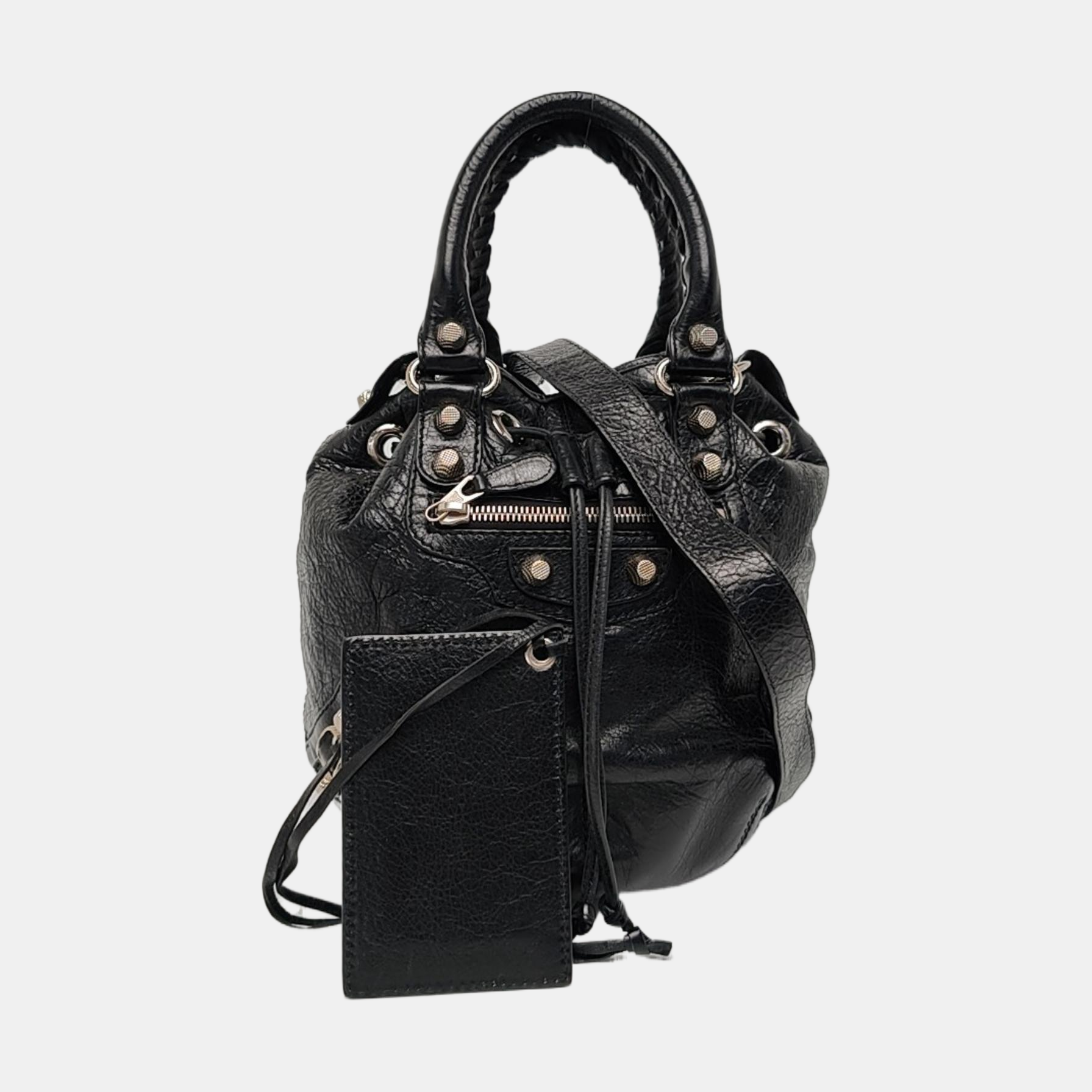 Pompon Bag Calfskin Black