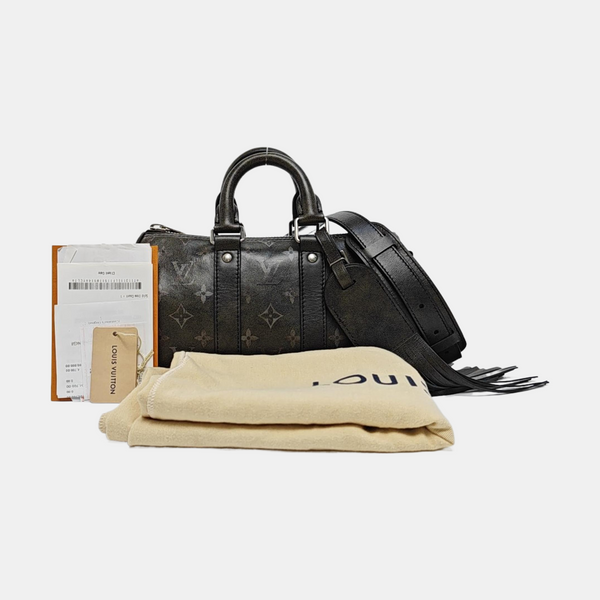 KEEPALL Monogram Calfskin Black
