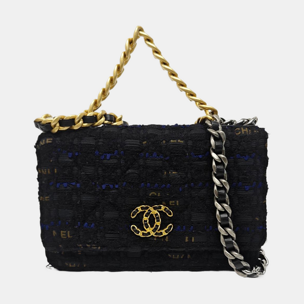CHANEL 19 WOC Quilted Wool Black