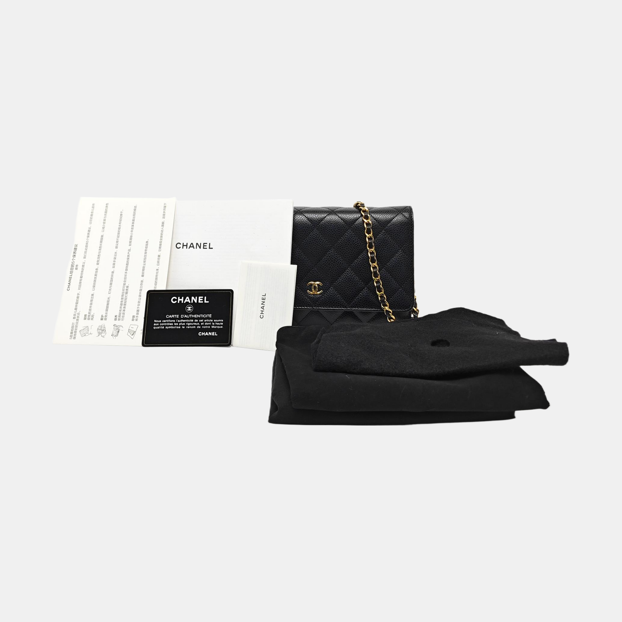WOC Quilted Grained Calfskin Black